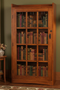 Mission Leaded Glass Bookcase with Lock & Key
