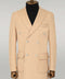 Metal Buttons Wool Cashmere Cream Men Double Breasted Coat - Wessi
