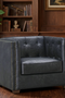 Tuxedo Leather Arm Chair - Slate