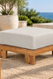 Paradiso Outdoor Solid Teak Wood Ottoman - Gray fabric