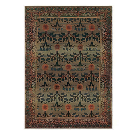 Arts and Crafts Collection Area Rug Ultra Soft Washable Rug, Non Slip Area Rug Indoor, Stain Resistant Rugs for Living Room Bedroom Vintage Home Decor