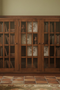 Mission Oak 3 Door Display Bookcase