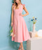 ON THE RIGHT TRACK PEACH WOVEN MIDI DRESS