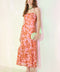 ROSY HAVEN POWER MESH MIDI DRESS