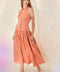 SUNSET MUSE WOVEN MIDI DRESS