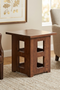 Mission Solid Oak Square End Table with Cut Outs - Walnut (W1)