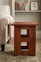 Mission Solid Oak Square End Table with Cut Outs - Michael's Cherry (MC1)