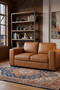 Argento Top Grain Leather Love Seat - Tan