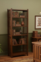 Pre-Order. Mission Spindle Side 5 Shelf Bookcase - Walnut (W1)