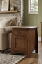 Mission White Oak 1 Drawer 1 Door Inlay End Table - Walnut stain