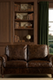 English Rolled Arm Love Seat - Dark Brown Leather