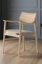 Isabella Mid Century Dining Arm chair - Solid Oak Wood and Fabric seat