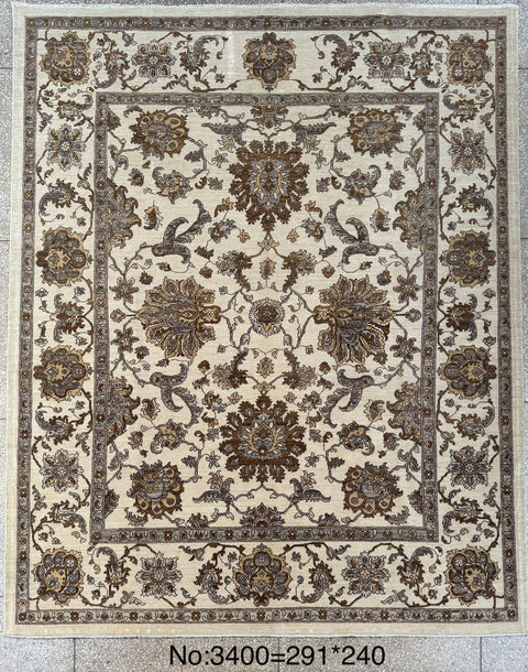 Hand-Knotted Vegetable Dye Sultanabad Rug from Pakistan, 7' 9" x 9' 10"
