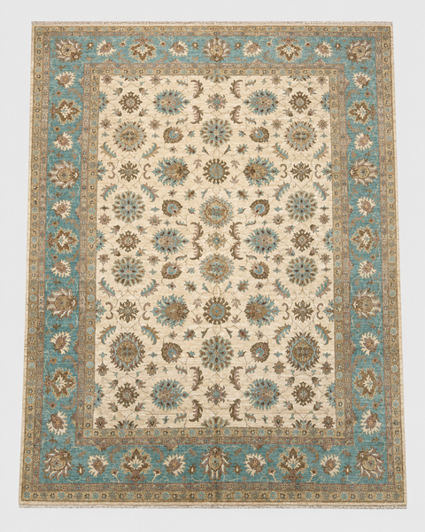 Hand-Knotted Vegetable Dye Agra Rug from Pakistan, 10' 2" x 14'