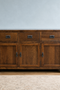 Mission Solid Oak 3 Drawer 3 Door Sideboard - Walnut (AW) - 59"