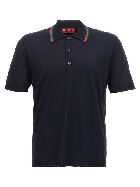 Gucci Web Ribbon Polo Shirt