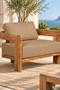 Paradiso Outdoor Solid Teak Wood Chair - light brown fabric