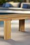 Eclipse Outdoor Solid Teak Wood Coffee Table, Golden Brown