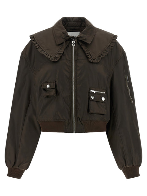 Ganni Duchesse Nylon Bomber Jacket