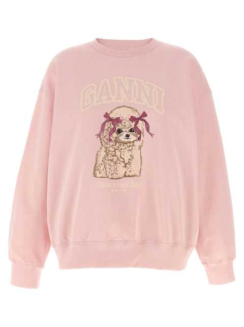 Ganni Front Print Sweatshirt