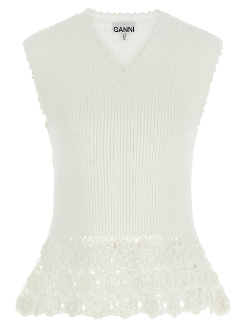 Ganni Cotton Crochet Vest
