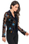 Adore Velvet Polka Dot Mesh Moto Jacket