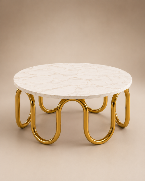 Aurelia Loop Marble & Steel Coffee Table