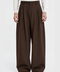 Berlin Pleated Wide-Leg Pants — Brown