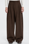 Berlin Pleated Wide-Leg Pants — Brown