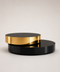 Luxe Black & Gold Two Tier Round Coffee Table