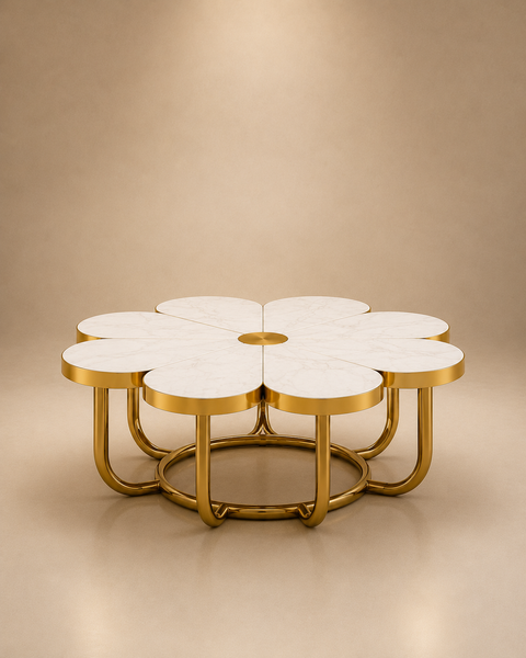 Luxe Blossom Marble Coffee Table