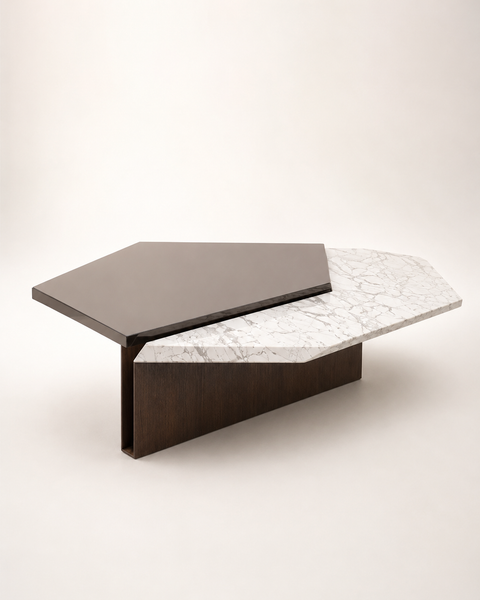 Modern Geometric Marble Coffee Table
