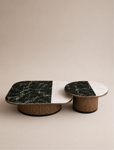 Monaco Marble Nesting Coffee Table Set