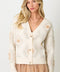 Aztec Pattern Button Down Cardigan Ivory Mix