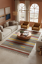 Handwoven Indian Kilim Rug – Geometric Navajo Design, size 4" x 6"