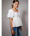 Back Tie Puff Sleeve Peplum Top