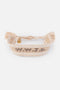 Beige WWJD Embroidered Bracelet