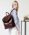 Brown Leather Backpack For Women - A Bend in the River Brown