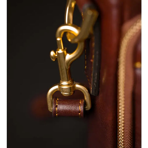 Brown Leather Briefcase Laptop Bag - Orlando