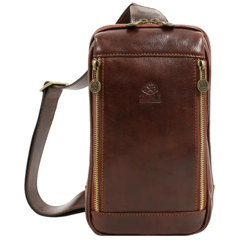 Brown Leather Sling Bag - Kim