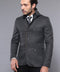 3 Pockets Hooded Zippered Wool Grey Men Short Coat-Wessi