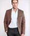 3 Pockets 2 Button Quilted Coat Jacket Tan Short Coat-Wessi