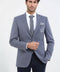 Striped Single Slit Crested Bag Pocket Grey Jacket-Wessi