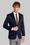 Navy Blue Plain Slim-Fit Jacket - Wessi