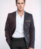 Double Button Mono Lapel Bag Pocket Cotton Brown Jacket-Wessi