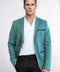 Double Button Mono Lapel Bag Pocket Cotton Green Jacket-Wessi