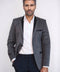 2 Buttons Pocket Piping Velvet Grey Jacket