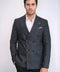 Double Breasted Slim Fit Navy Blue Blazer - Wessi