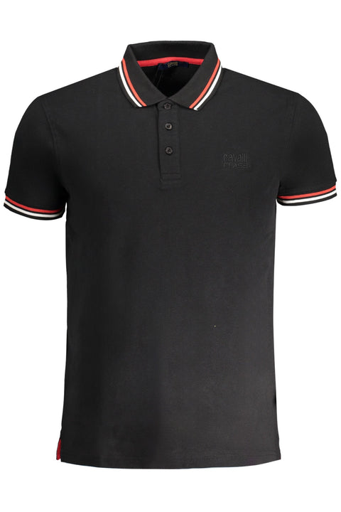 CAVALLI CLASS MEN'S SHORT SLEEVED POLO SHIRT BLACK