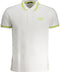 CAVALLI CLASS MEN'S WHITE SHORT SLEEVED POLO SHIRT